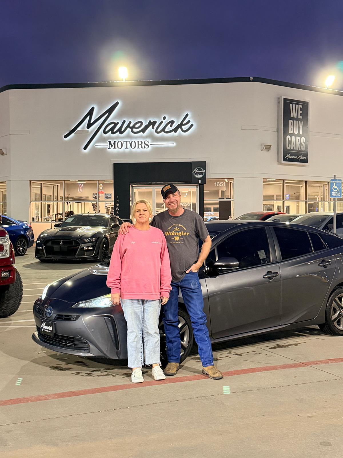 Customer celebrating new purchase